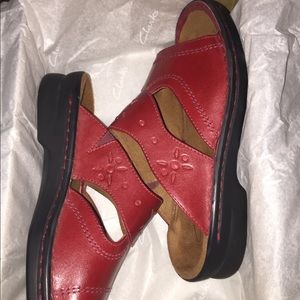 Clark’s Red Reba Sandals - NEW w/Box